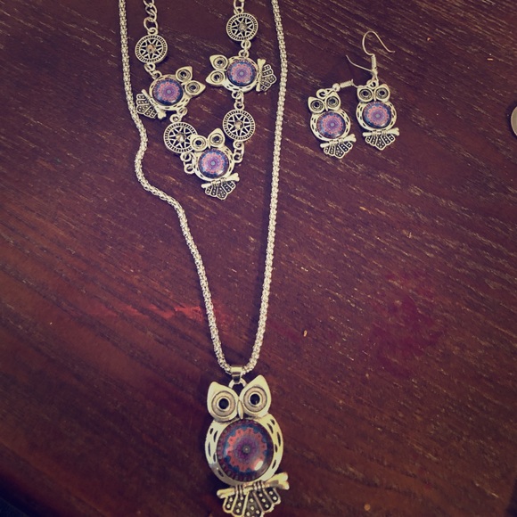 Owl jewelry set - Picture 2 of 6